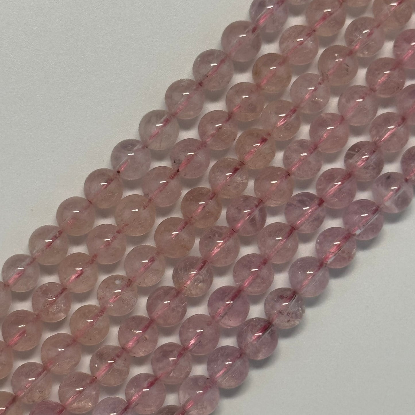 Morganite Polished Round Beads - (AAAA Quality)
