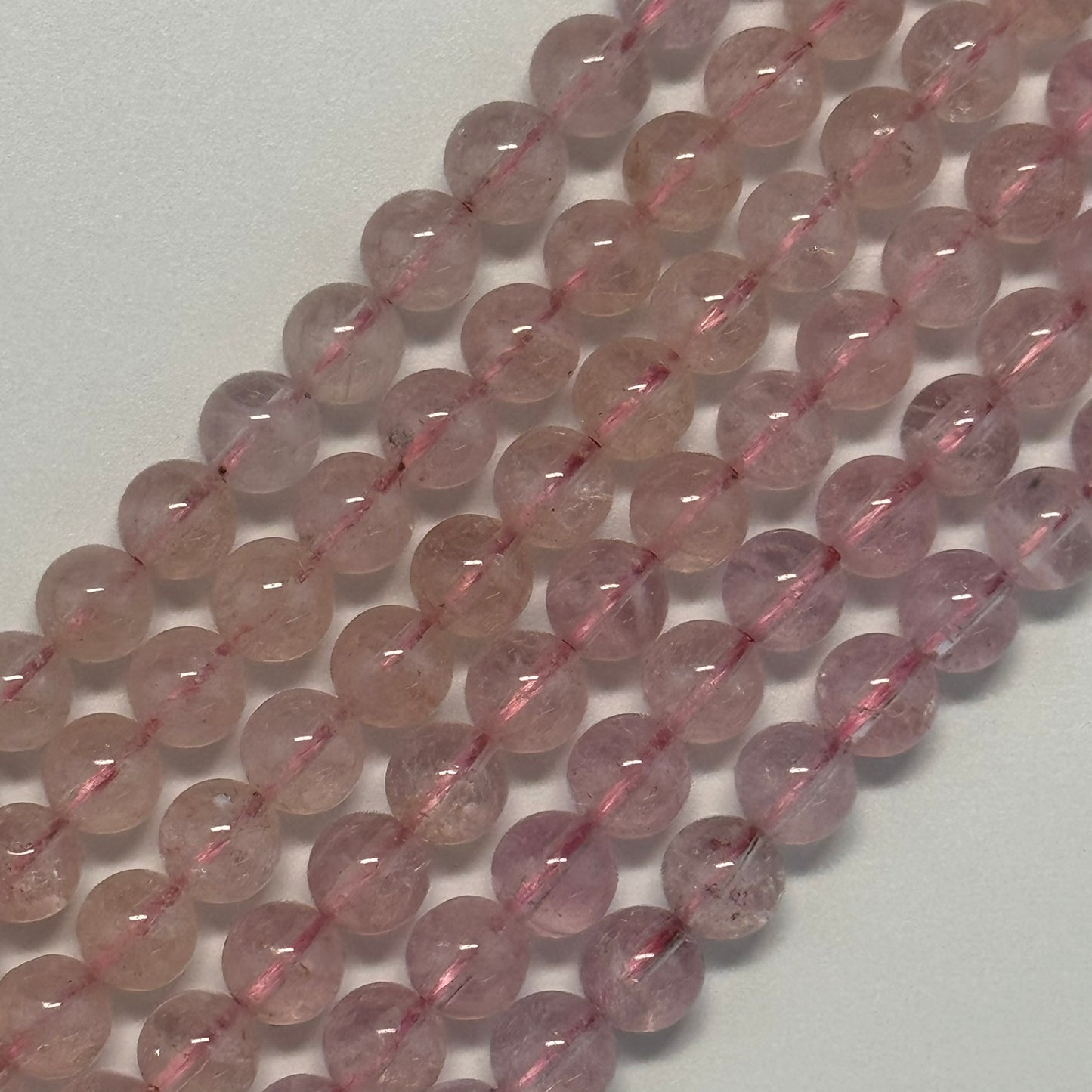 Morganite Polished Round Beads - (AAAA Quality)
