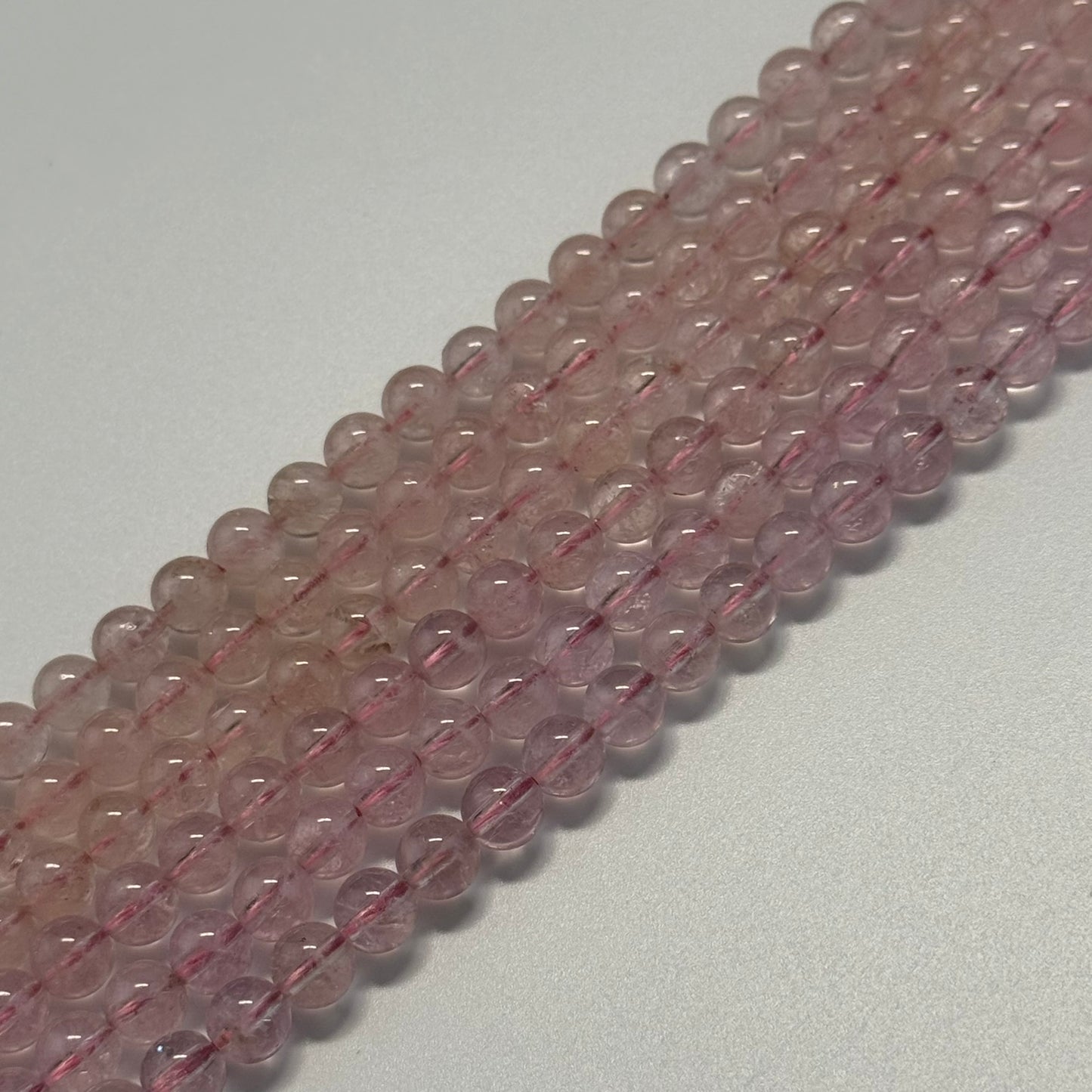 Morganite Polished Round Beads - (AAAA Quality)