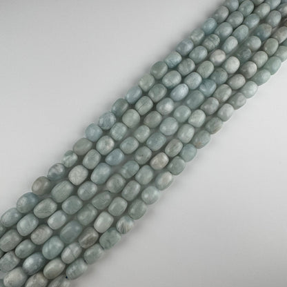 Aquamarine Candy Smooth Barrel Shaped Gemstone Beads - (A Quality)