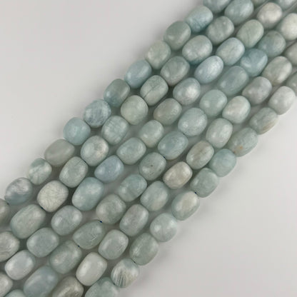 Aquamarine Candy Smooth Barrel Shaped Gemstone Beads - (A Quality)