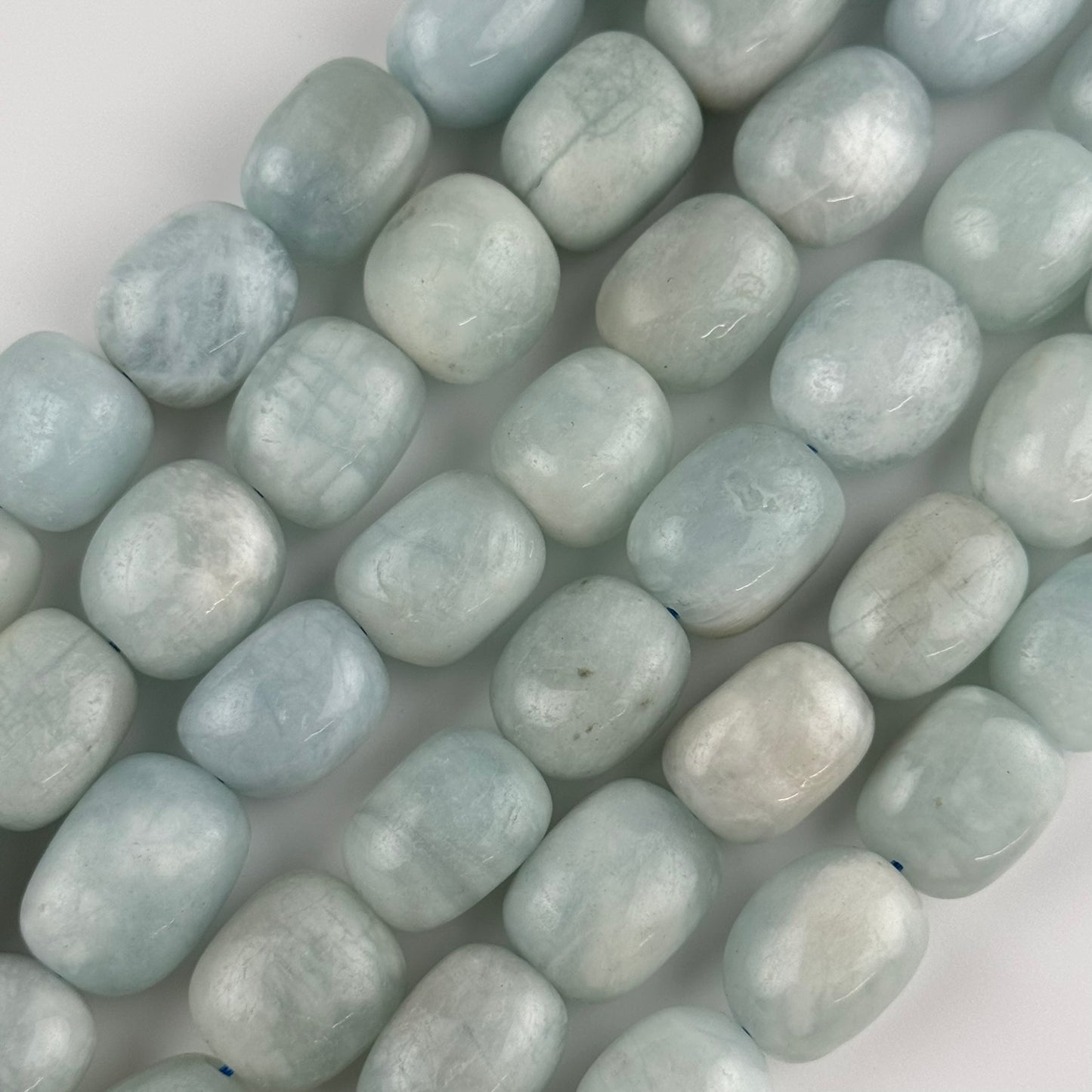 Aquamarine Candy Smooth Barrel Beads - (A Quality)