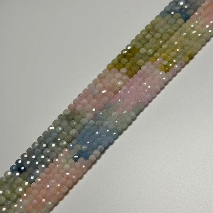 Aquamarine Morganite Square Beads - (AA Quality)