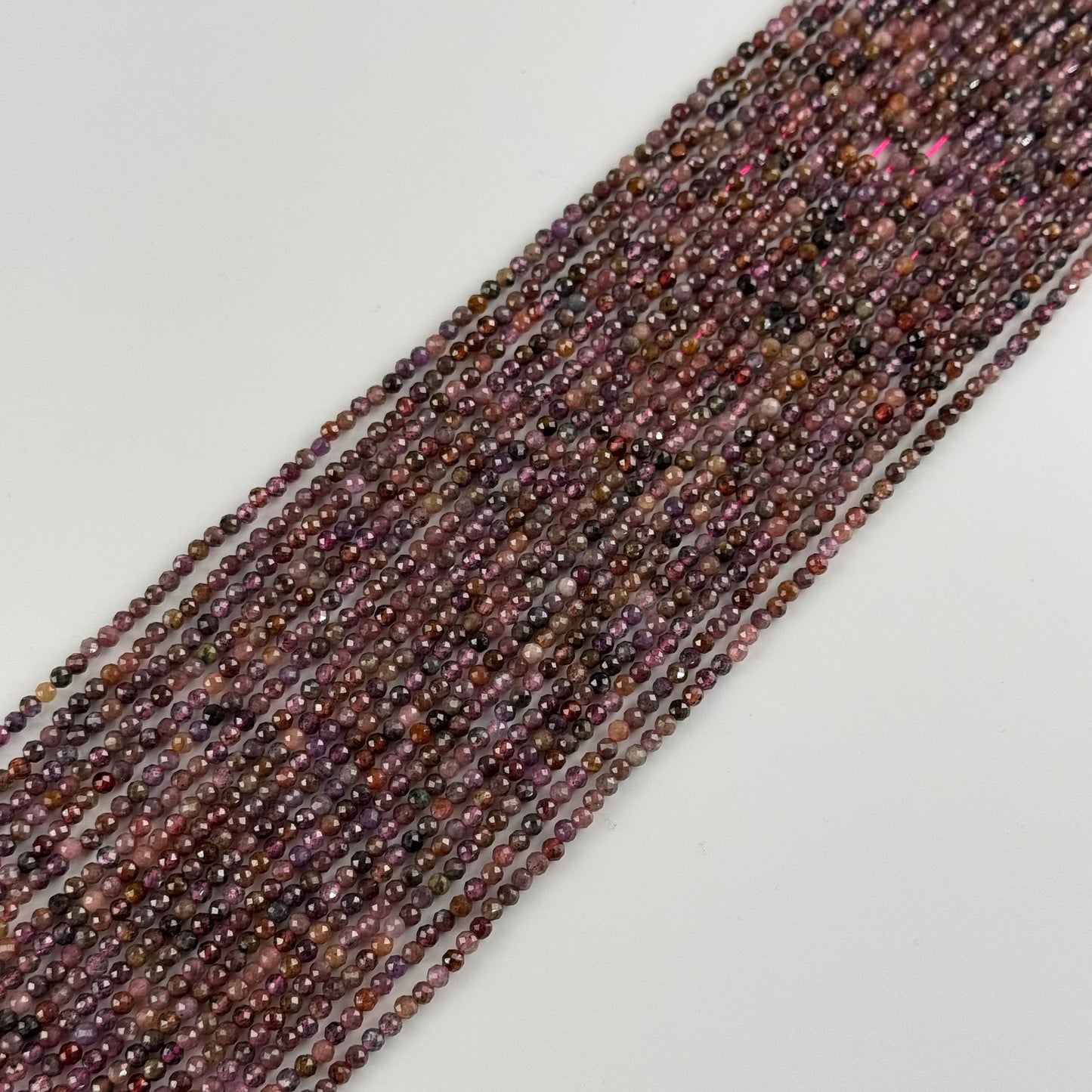 Ruby Faceted Round Stone Beads - (AB Quality)