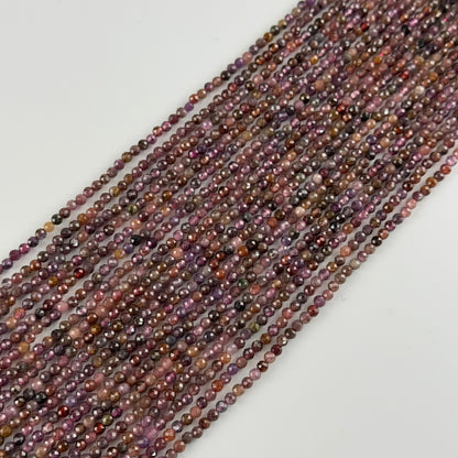 Ruby Faceted Round Stone Beads - (AB Quality)