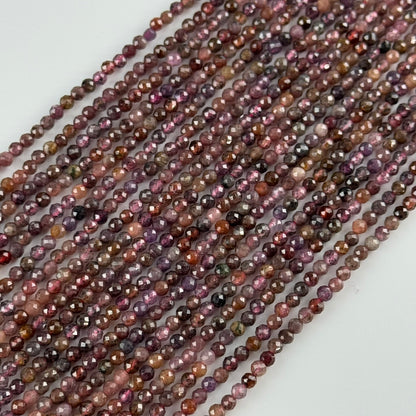 Ruby Faceted Round Stone Beads - (AB Quality)