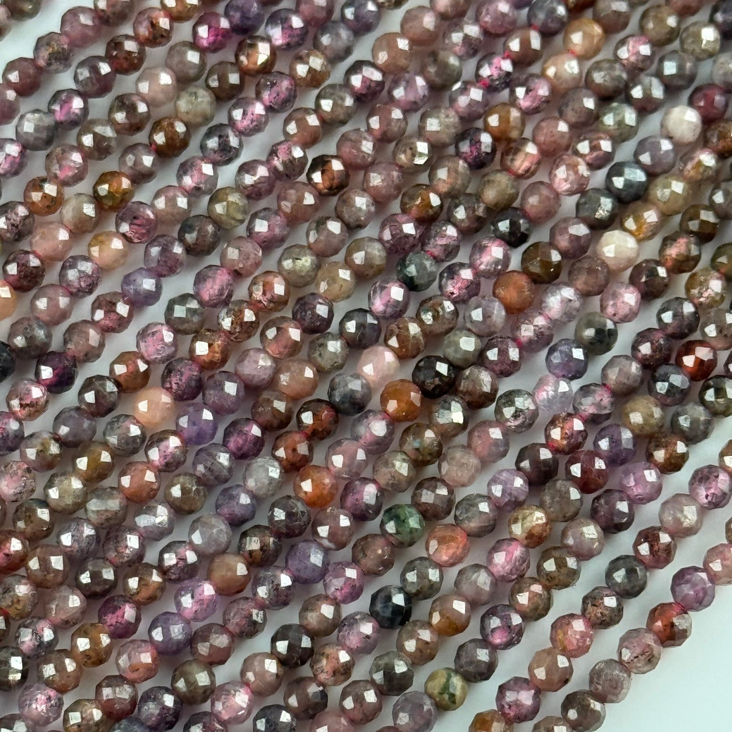 Ruby Faceted Round Stone Beads - (AB Quality)