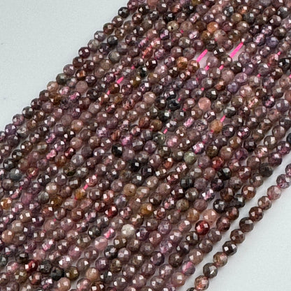 Ruby Faceted Round Stone Beads - (AB Quality)