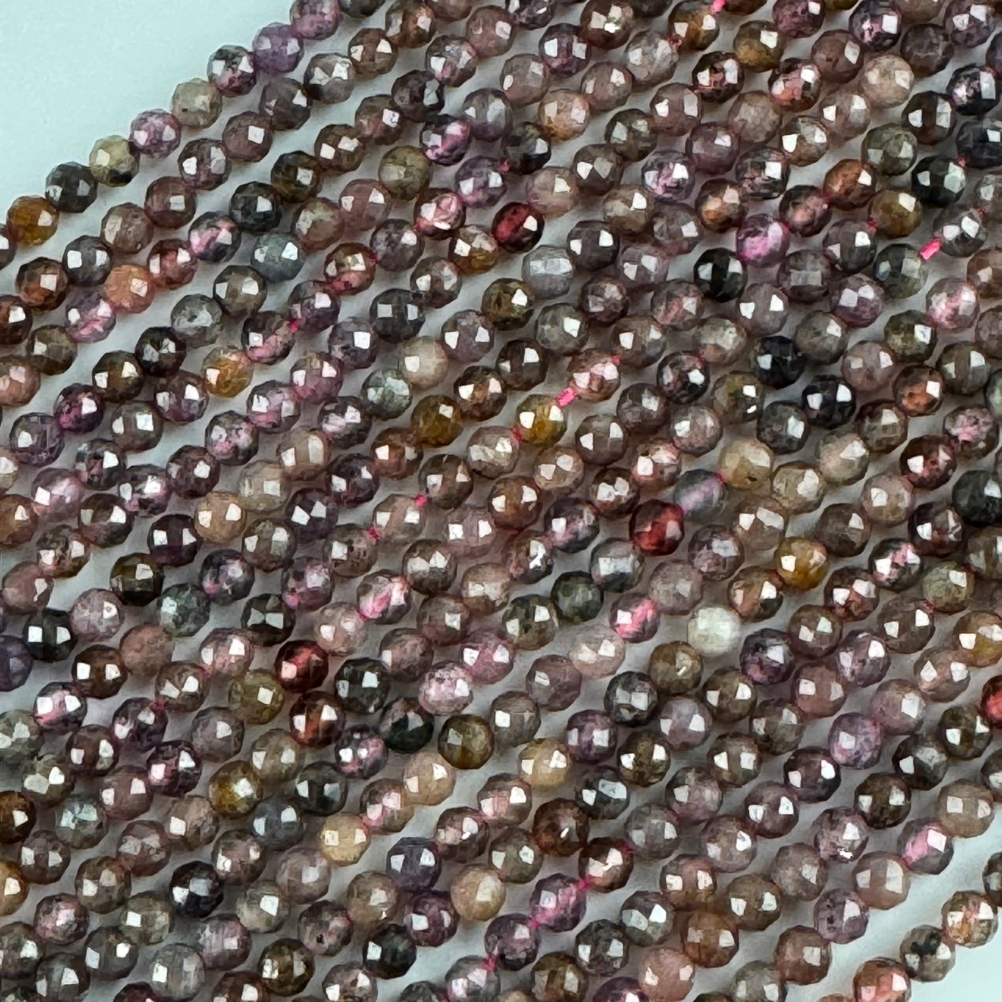 Ruby Faceted Round Stone Beads - (AB Quality)
