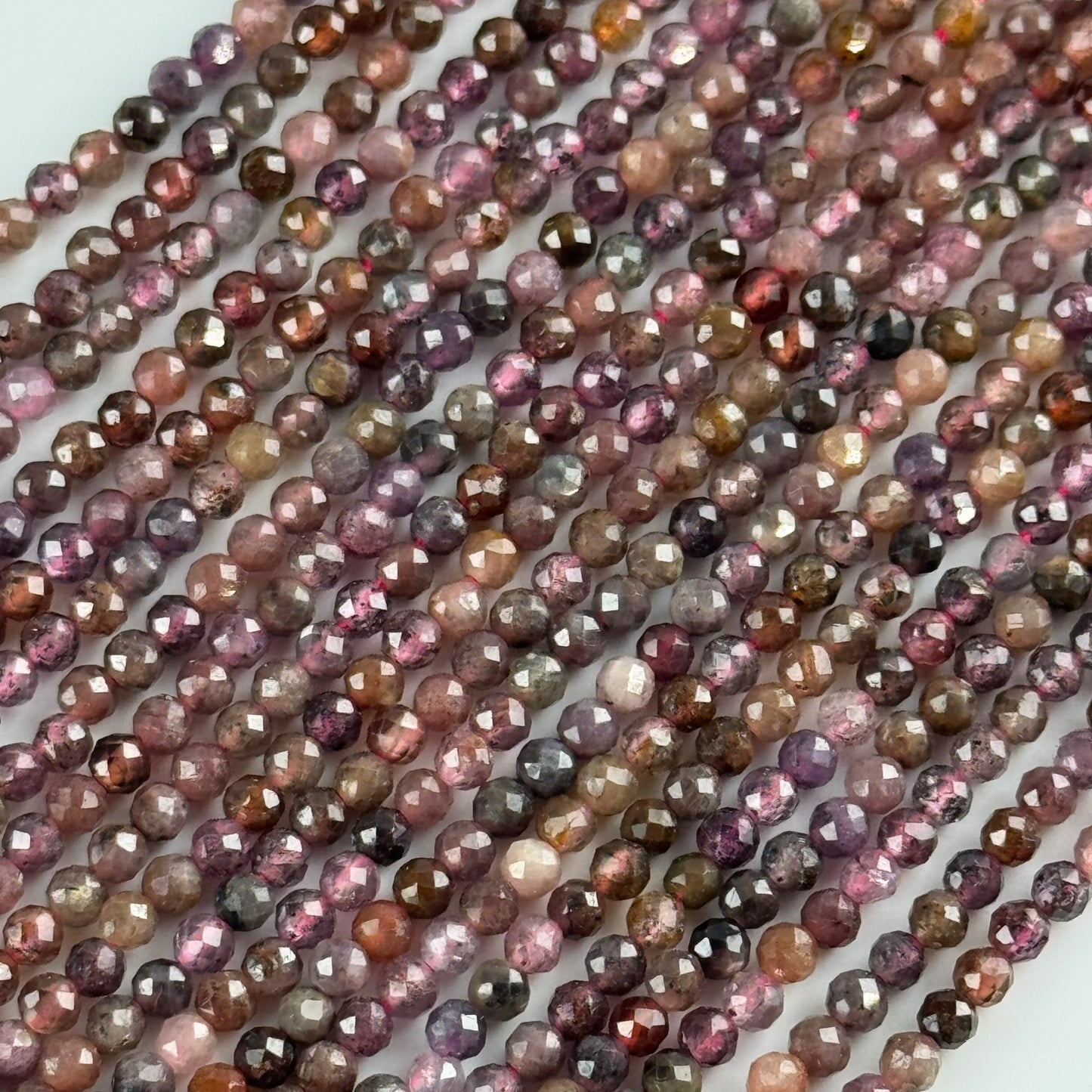 Ruby Faceted Round Stone Beads - (AB Quality)