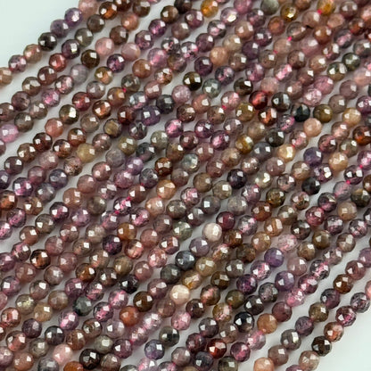 Ruby Faceted Round Stone Beads - (AB Quality)