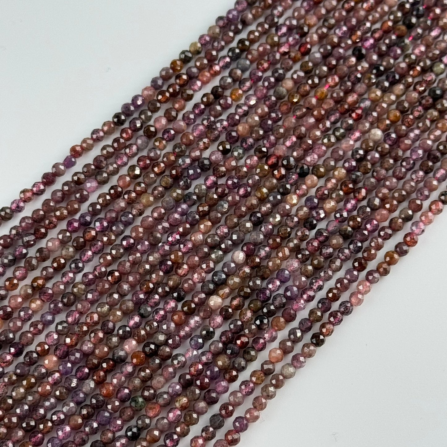 Ruby Faceted Round Stone Beads - (AB Quality)