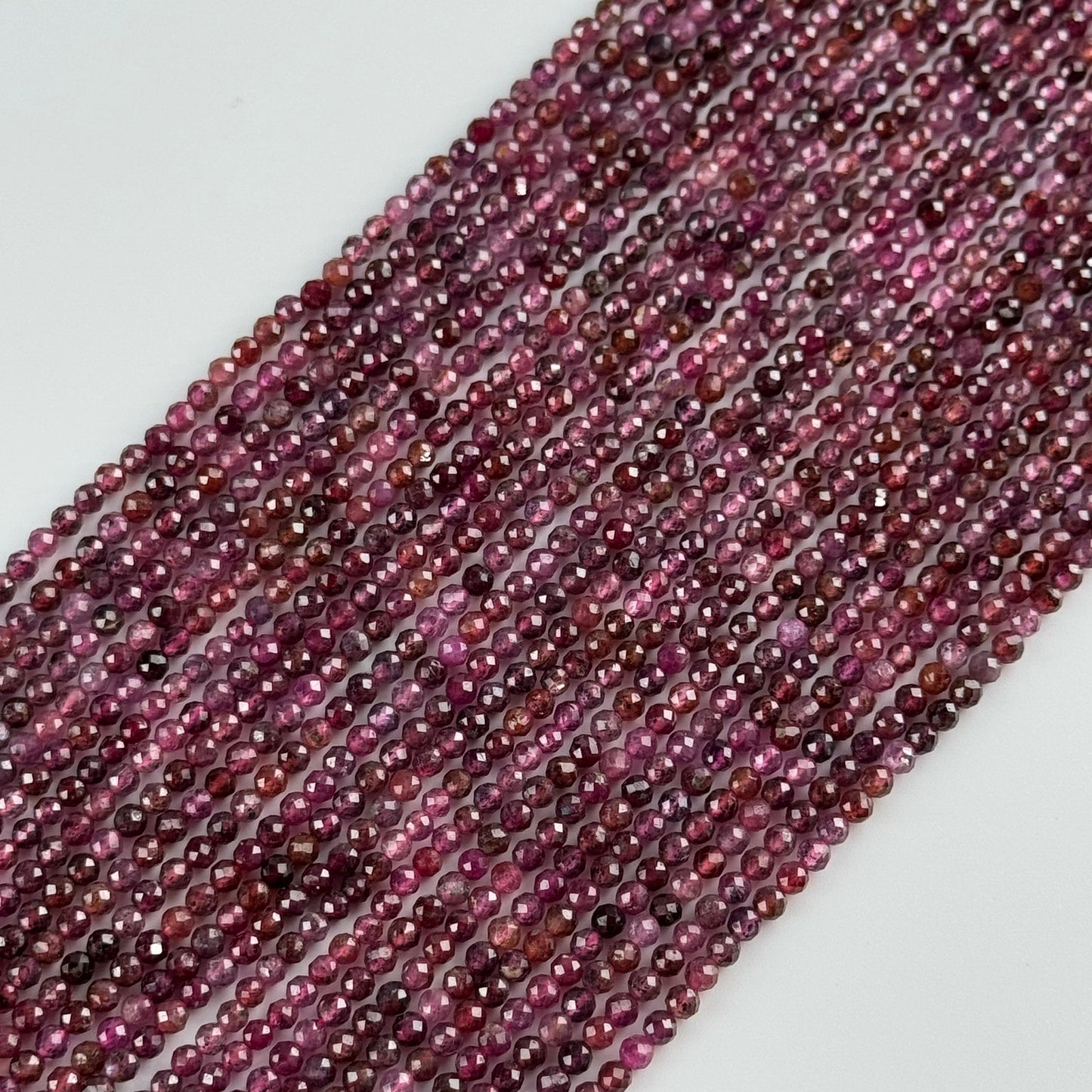 Ruby Faceted Round Stone Beads - (AA Quality)