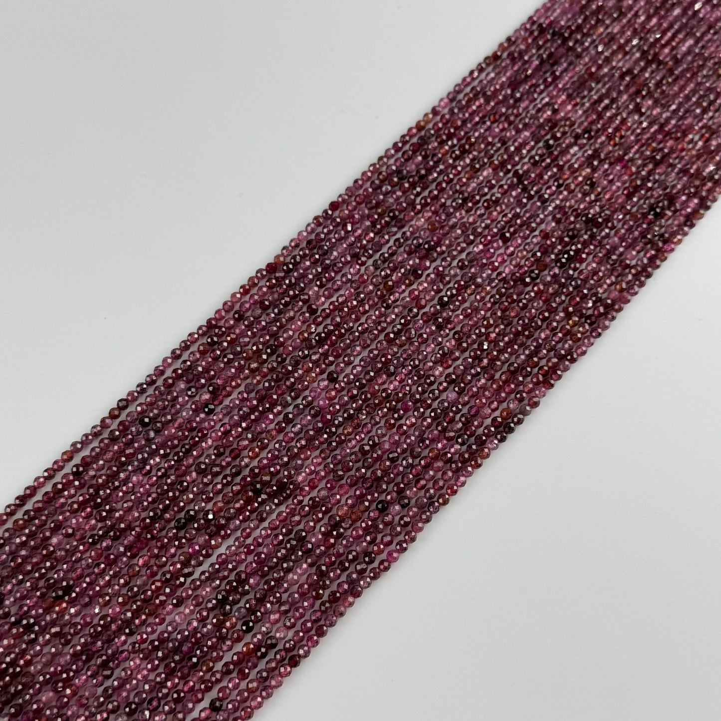 Ruby Faceted Round Stone Beads - (AA Quality)