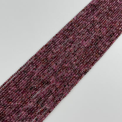 Ruby Faceted Round Stone Beads - (AA Quality)