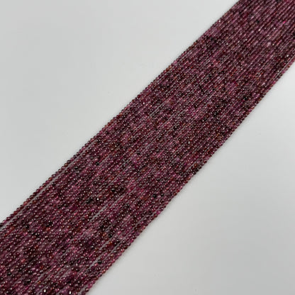 Ruby Faceted Round Stone Beads - (AA Quality)