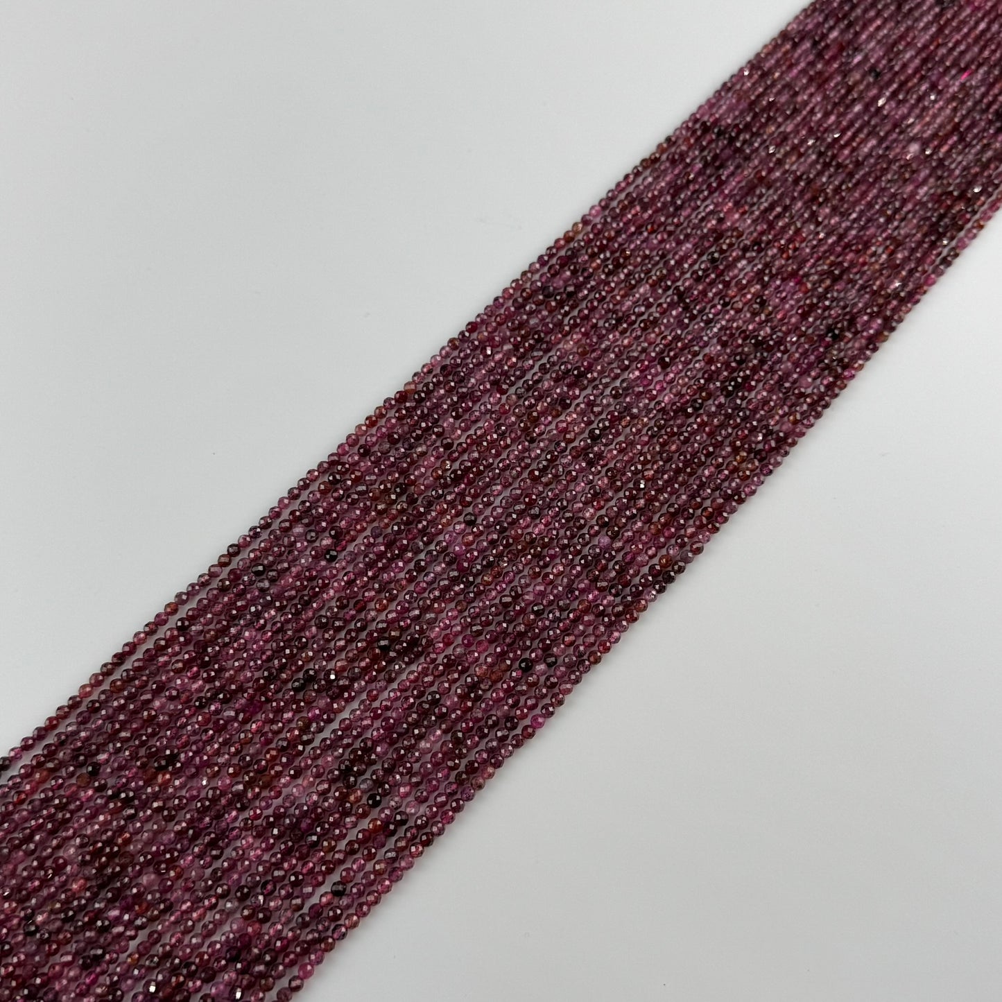 Ruby Faceted Round Stone Beads - (AA Quality)