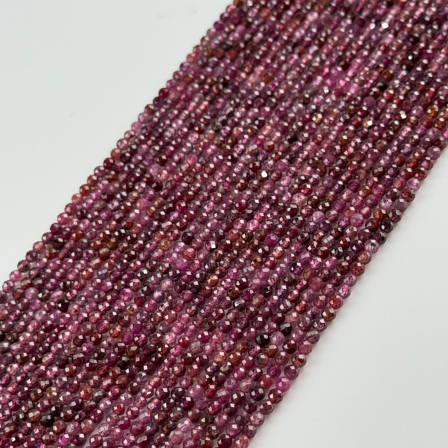 Ruby Faceted Round Stone Beads - (AA Quality)