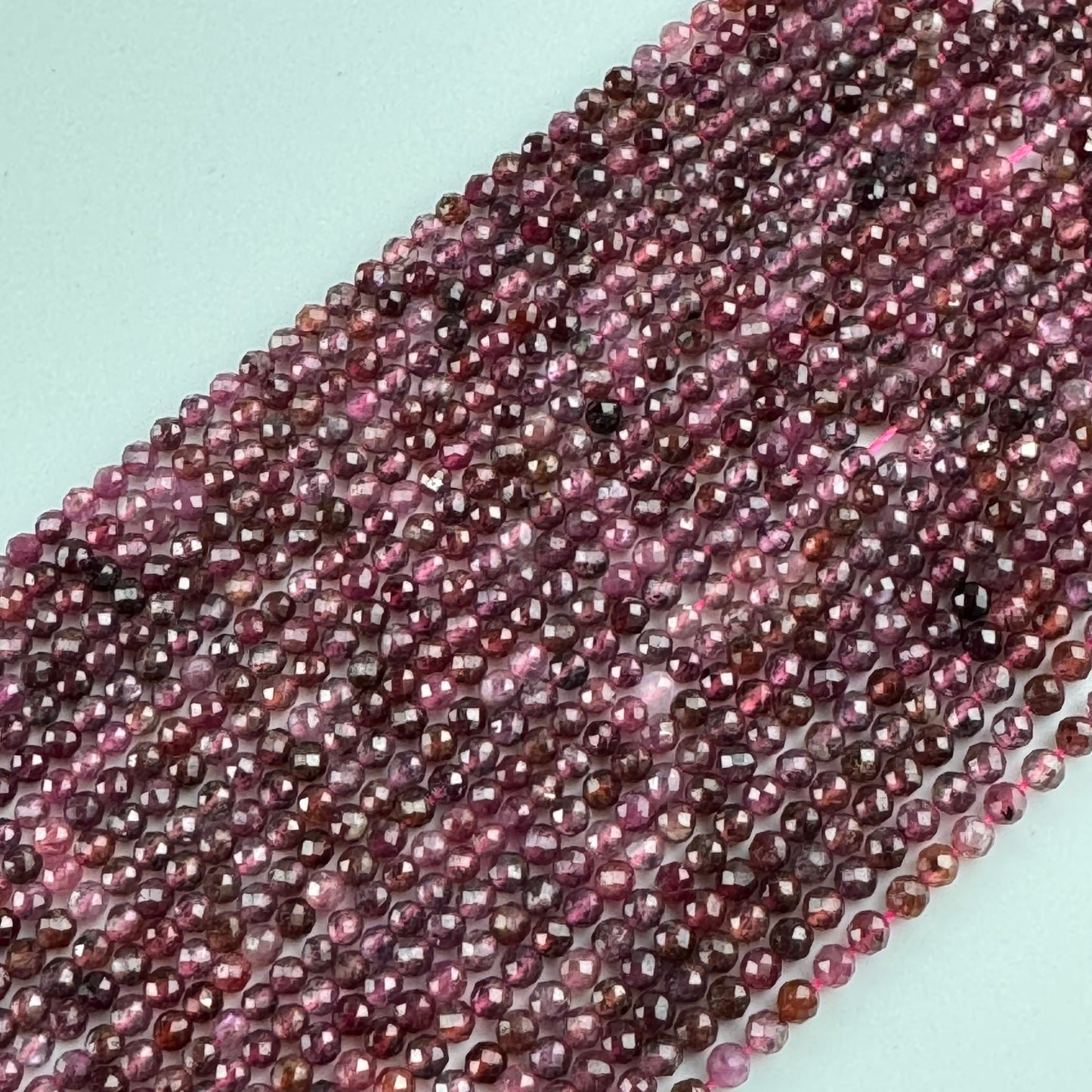 Ruby Faceted Round Stone Beads - (AA Quality)