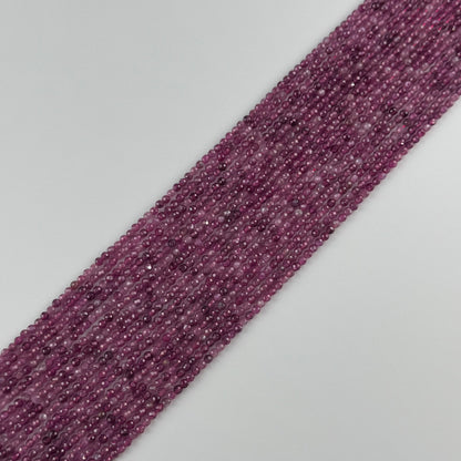 Ruby Faceted Round Stone Beads - (AAAA Quality)