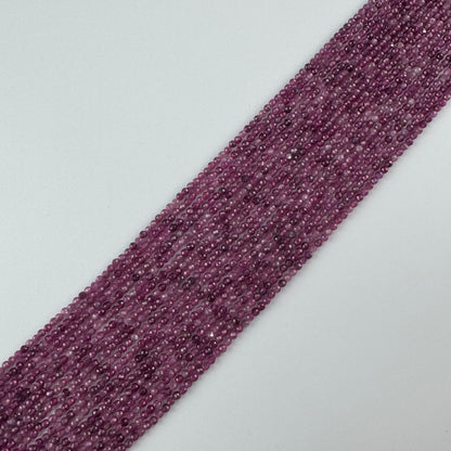 Ruby Faceted Round Stone Beads - (AAAA Quality)
