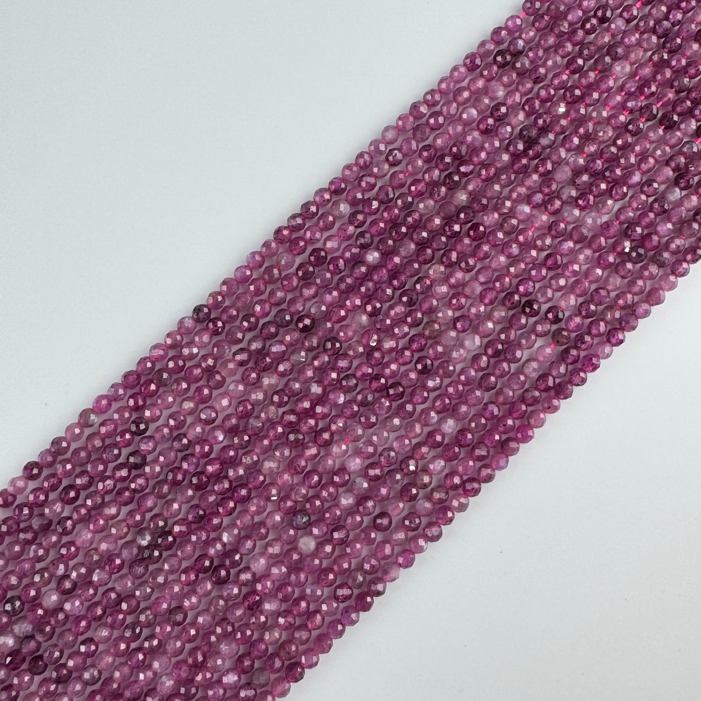 Ruby Faceted Round Stone Beads - (AAAA Quality)