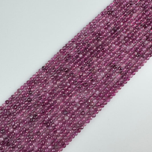 Ruby Faceted Round Stone Beads - (AAAA Quality)
