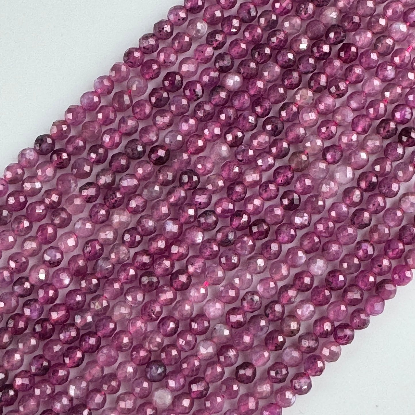 Ruby Faceted Round Stone Beads - (AAAA Quality)