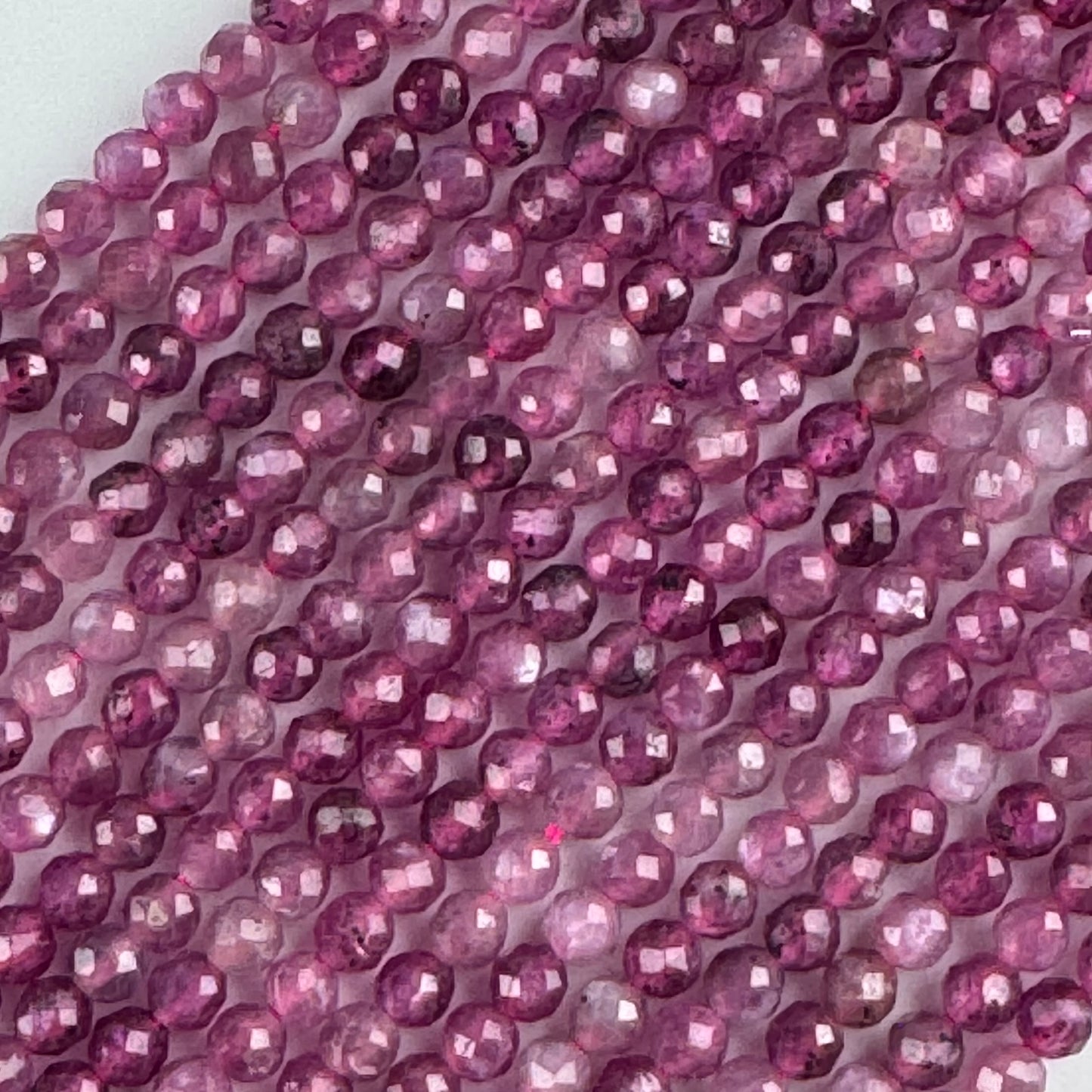Ruby Faceted Round Stone Beads - (AAAA Quality)
