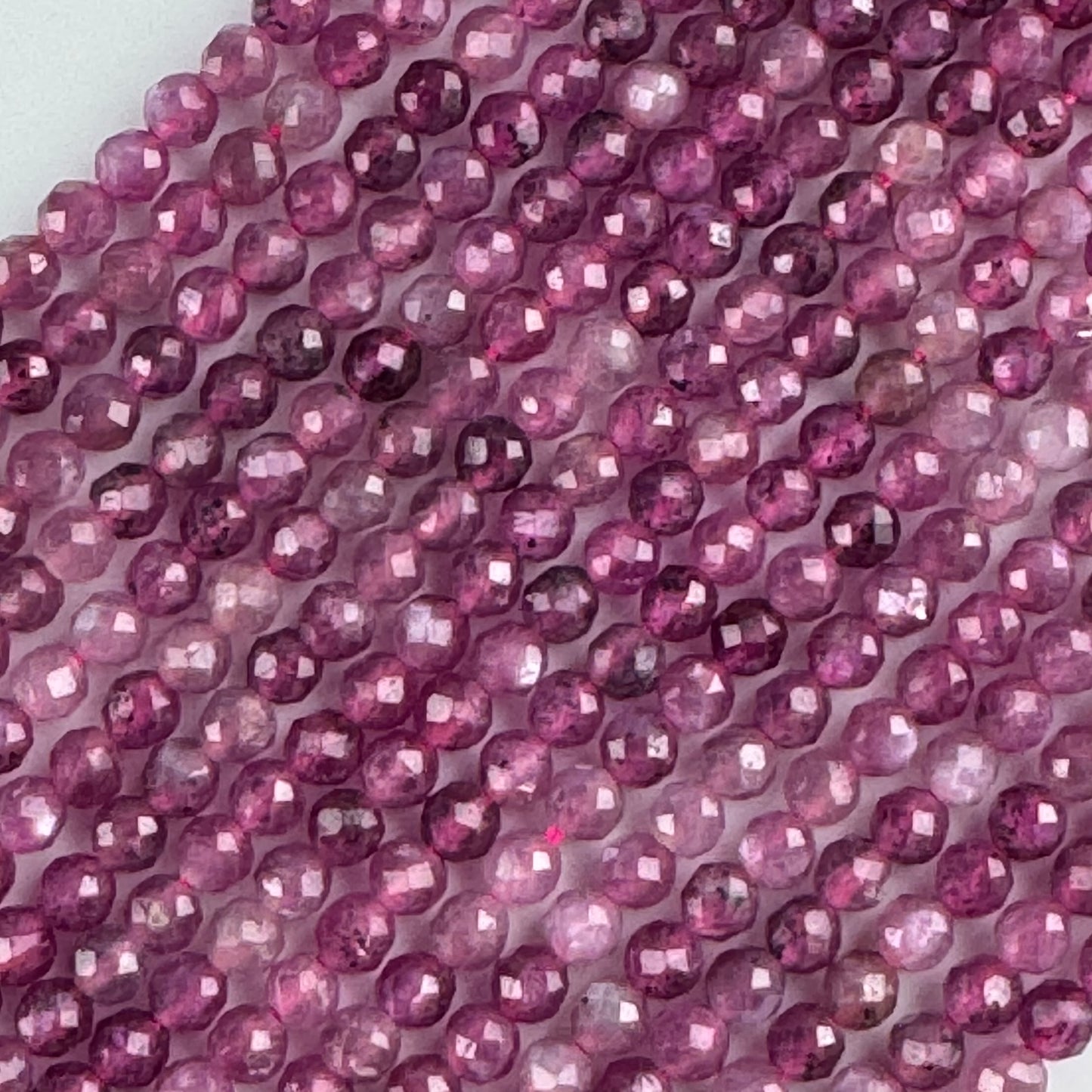 Ruby Faceted Round Stone Beads - (AAAA Quality)