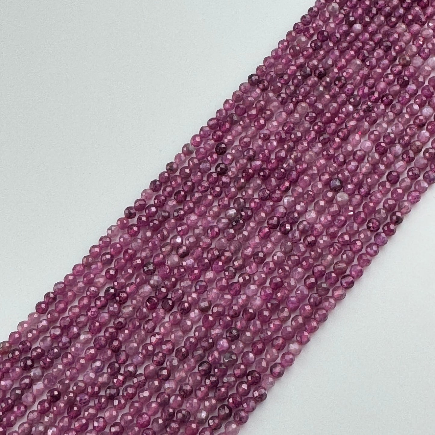 Ruby Glass Filled Faceted Round Stone Beads - (B Quality)