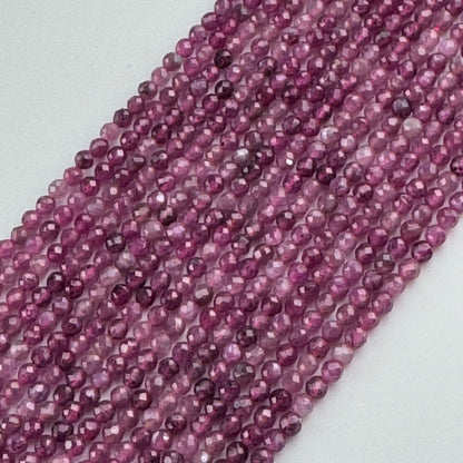 Ruby Faceted Round Stone Beads - (AAAA Quality)