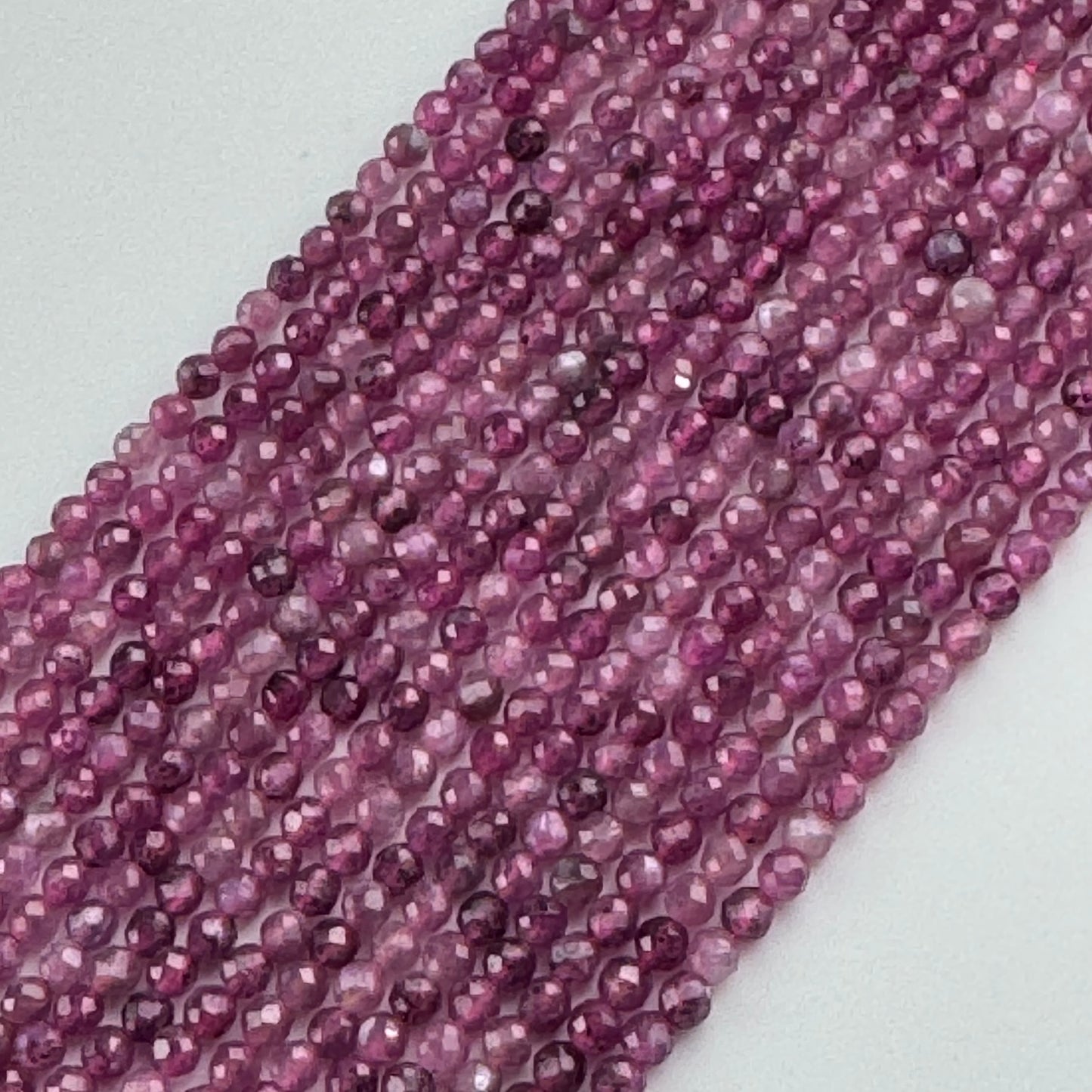 Ruby Glass Filled Faceted Round Stone Beads - (B Quality)