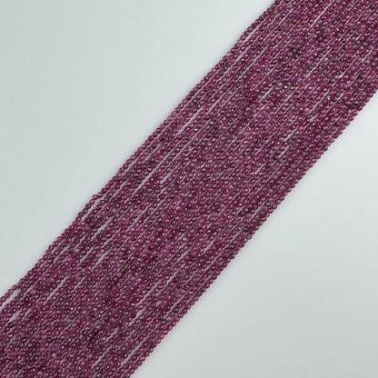 Ruby Glass Filled Faceted Round Stone Beads - (B Quality)