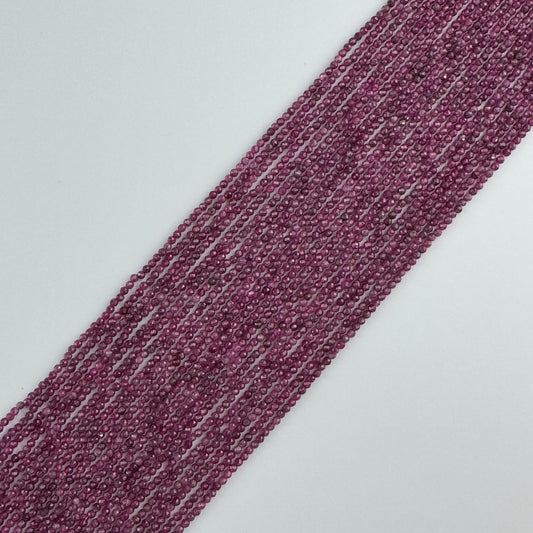 Ruby Glass Filled Faceted Round Stone Beads - (B Quality)