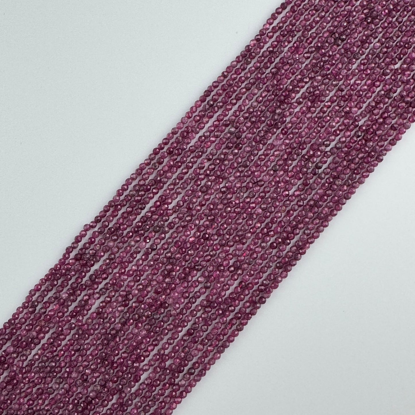 Ruby Glass Filled Faceted Round Stone Beads - (B Quality)