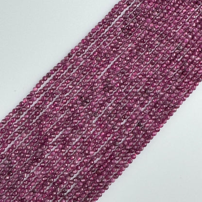 Ruby Glass Filled Faceted Round Stone Beads - (B Quality)