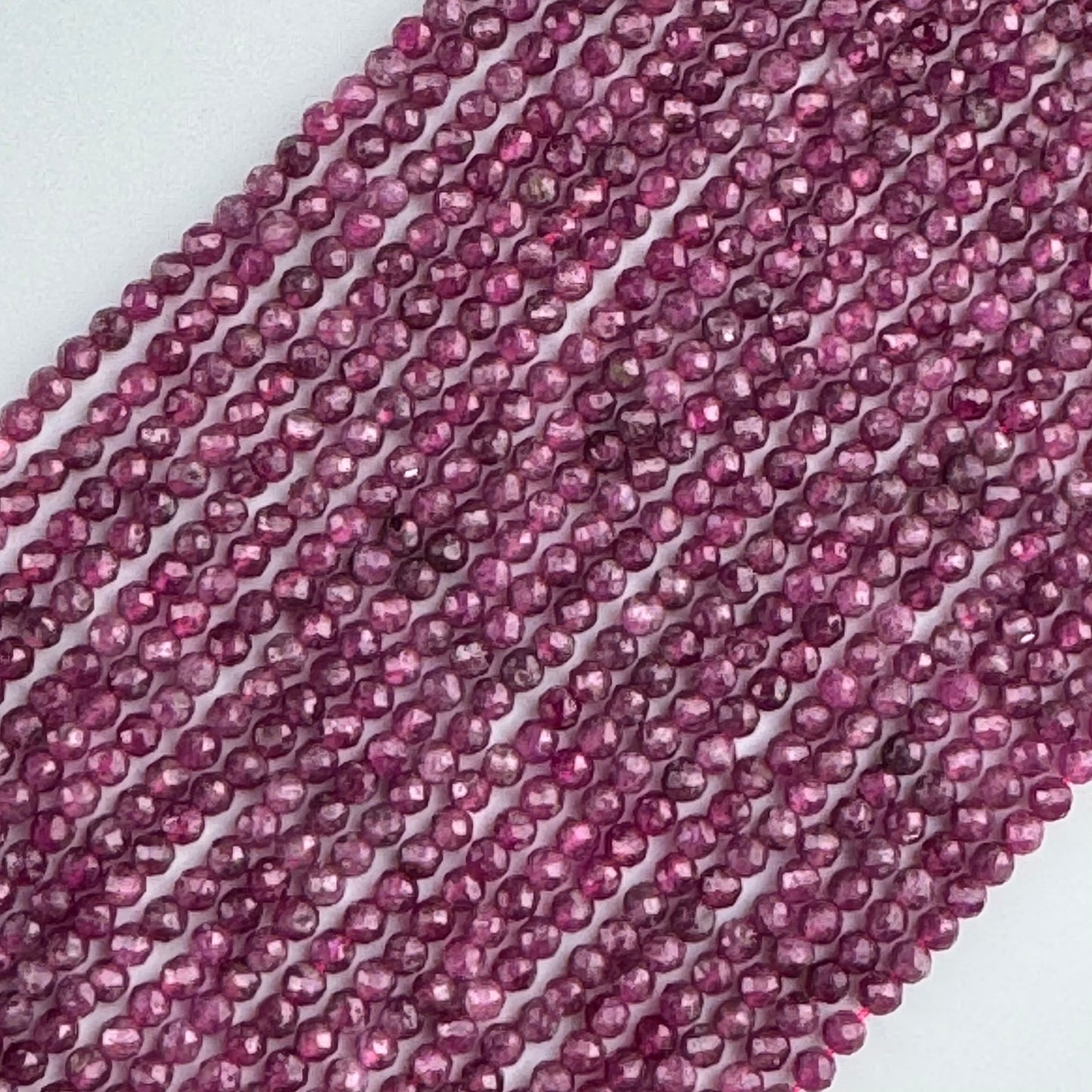 Ruby Glass Filled Faceted Round Stone Beads - (B Quality)