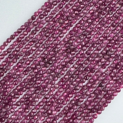 Ruby Glass Filled Faceted Round Stone Beads - (B Quality)