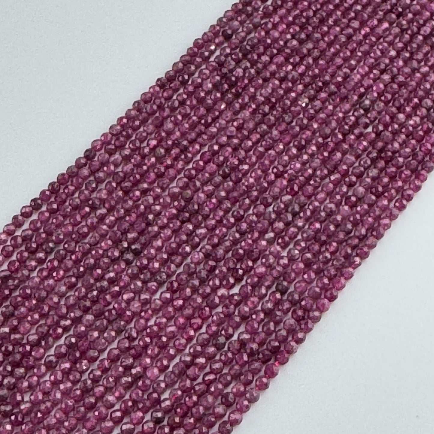 Ruby Glass Filled Faceted Round Stone Beads - (B Quality)