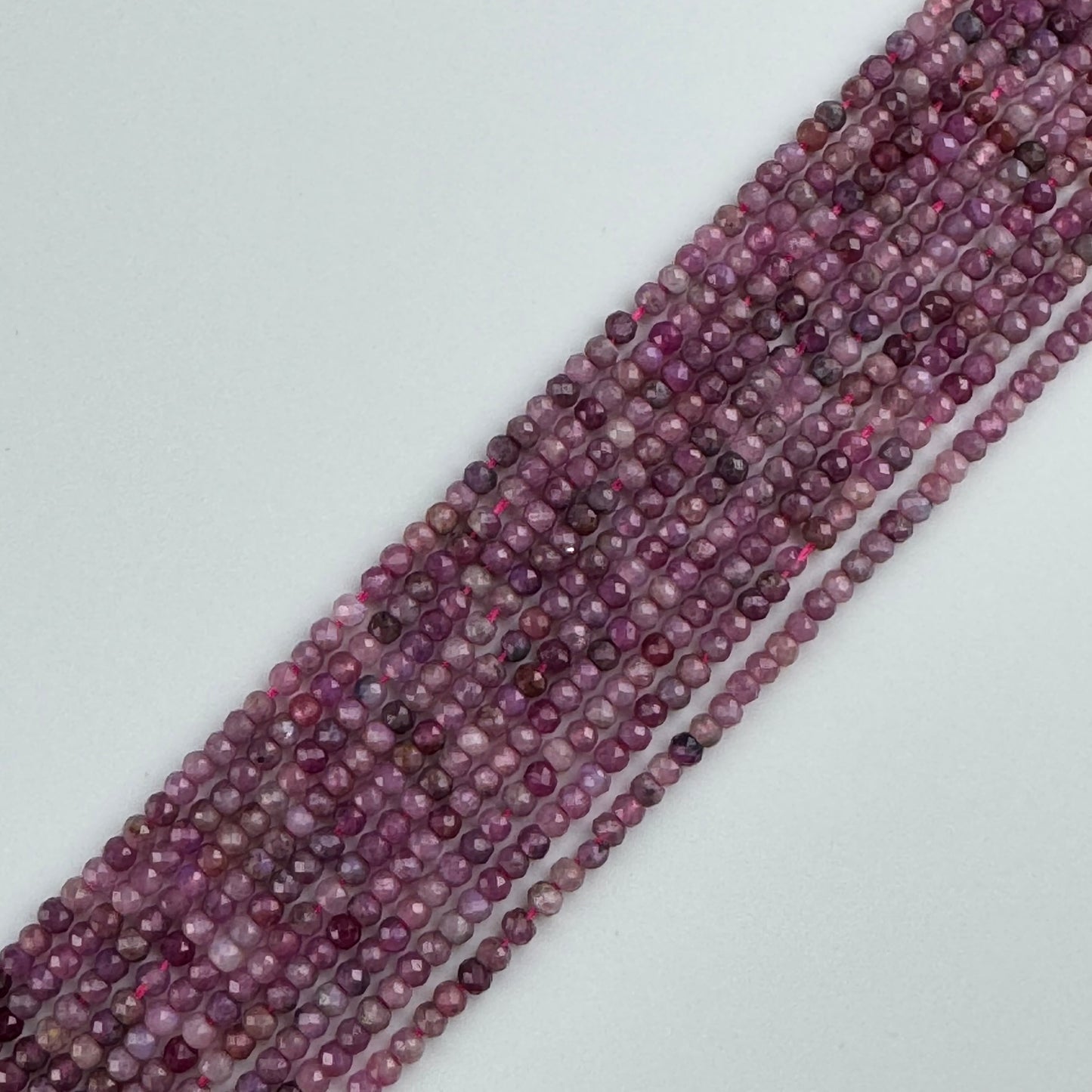 Ruby Faceted Rondelle Stone Beads - (AA Quality)