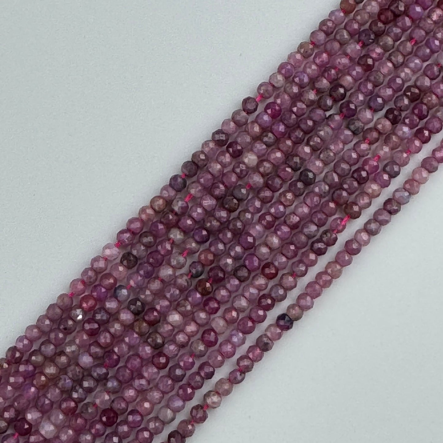Ruby Faceted Rondelle Stone Beads - (AA Quality)