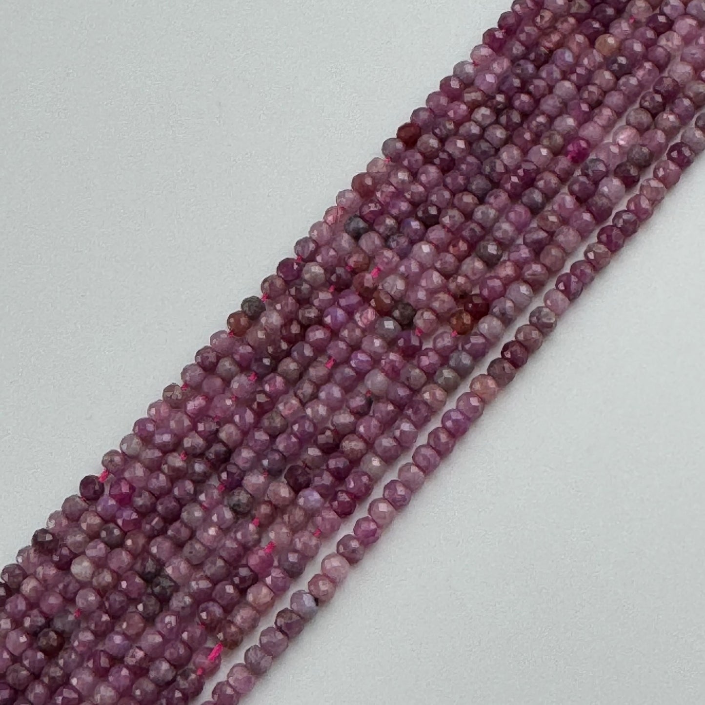 Ruby Faceted Rondelle Stone Beads - (AA Quality)