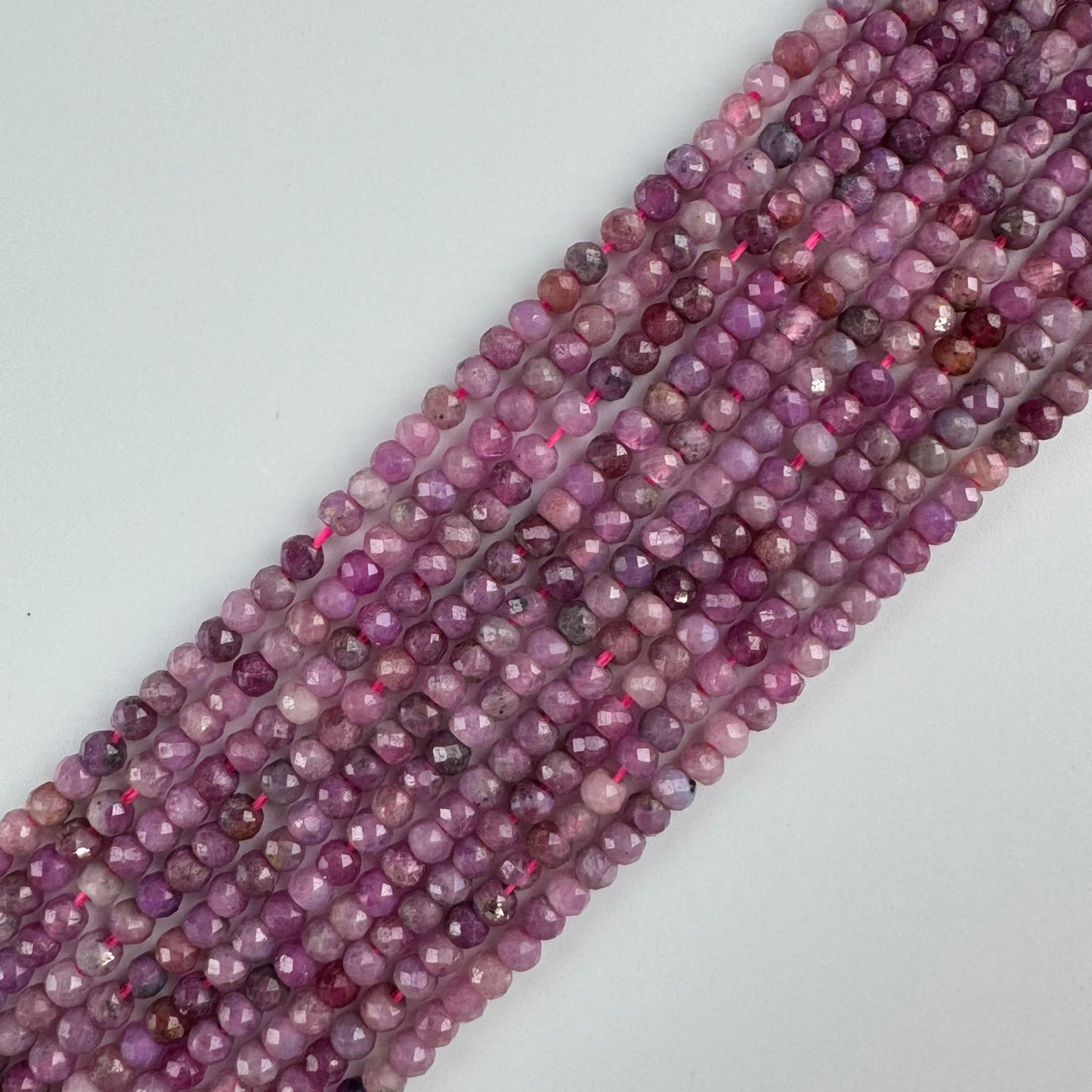 Ruby Faceted Rondelle Stone Beads - (AA Quality)