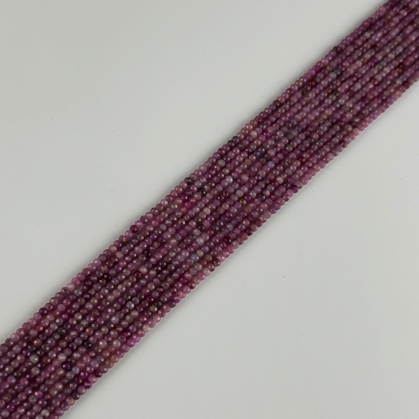 Ruby Faceted Rondelle Stone Beads - (AA Quality)