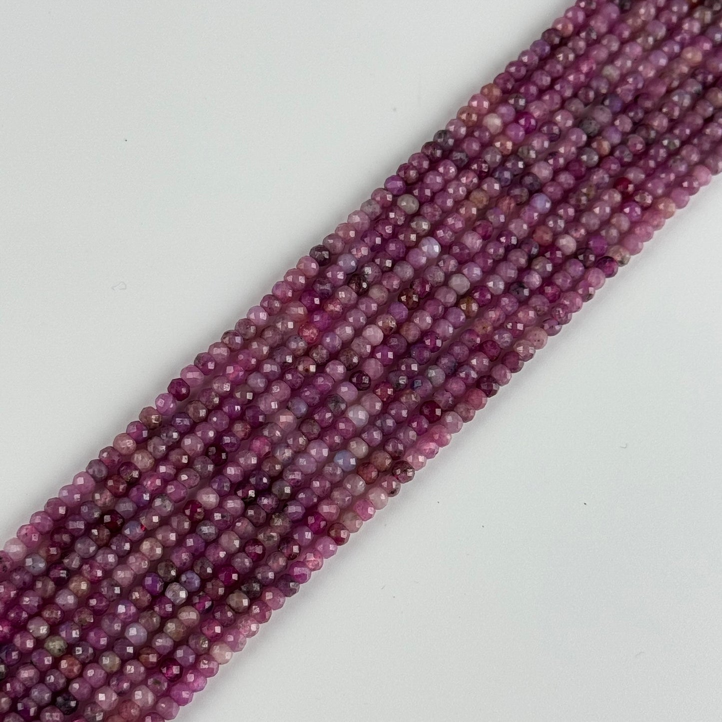 Ruby Faceted Rondelle Stone Beads - (AA Quality)