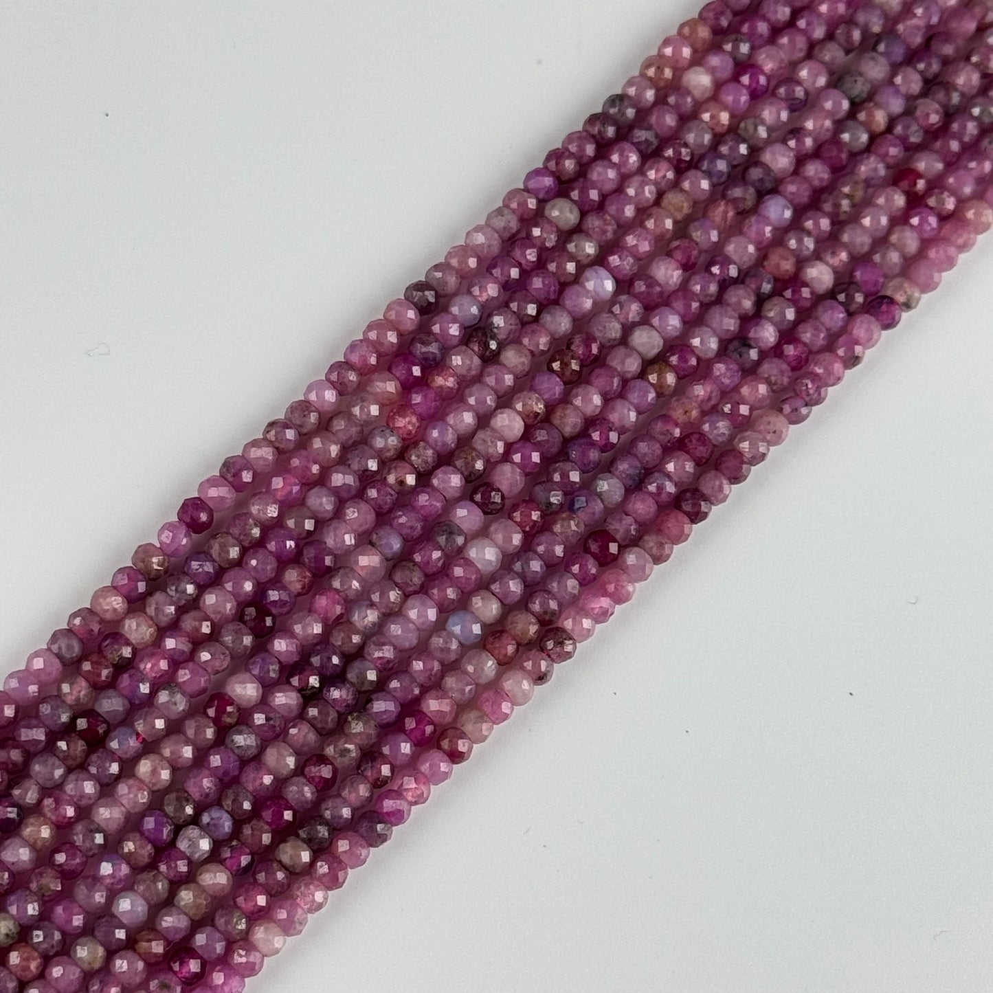 Ruby Faceted Rondelle Stone Beads - (AA Quality)