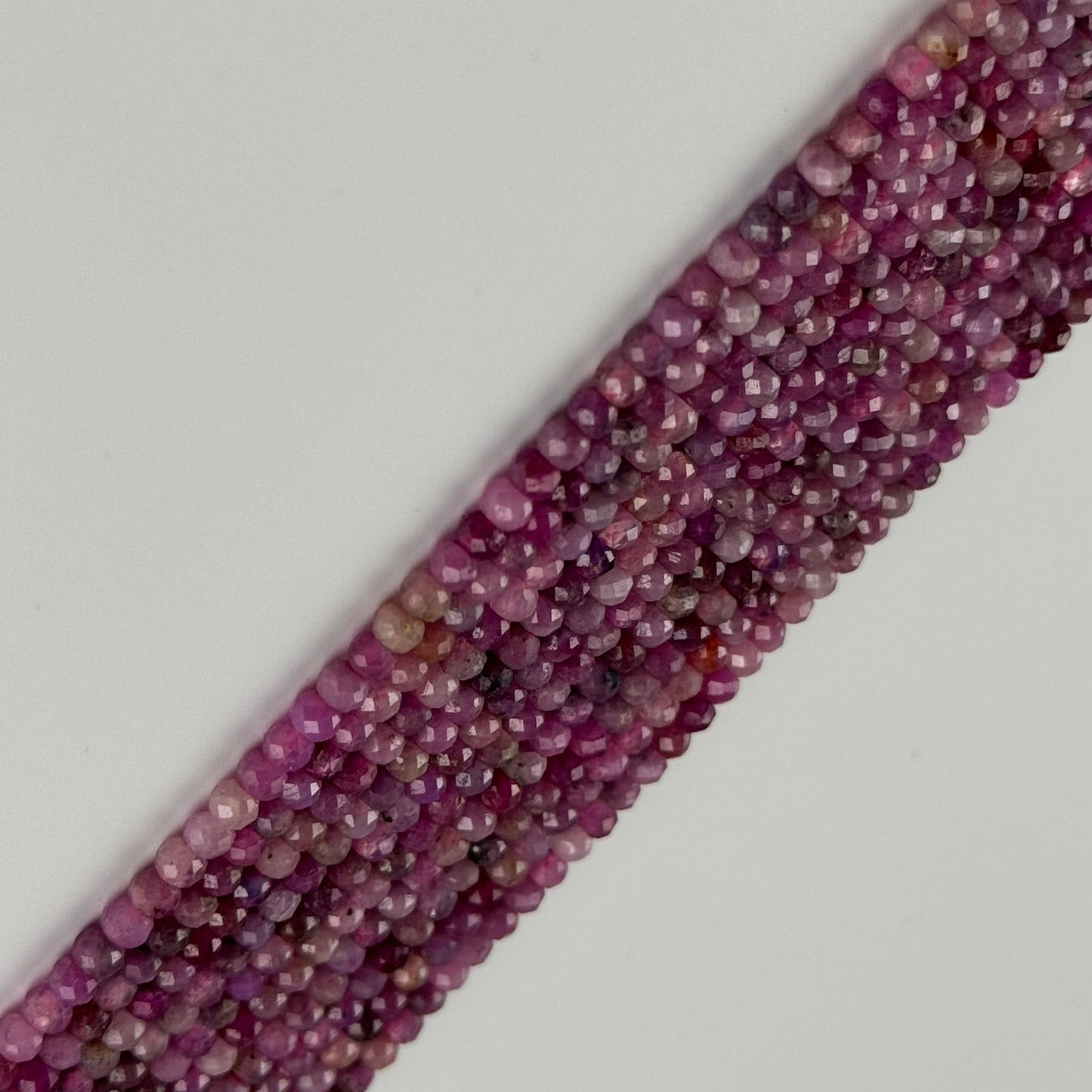 Ruby Faceted Rondelle Stone Beads - (AA Quality)