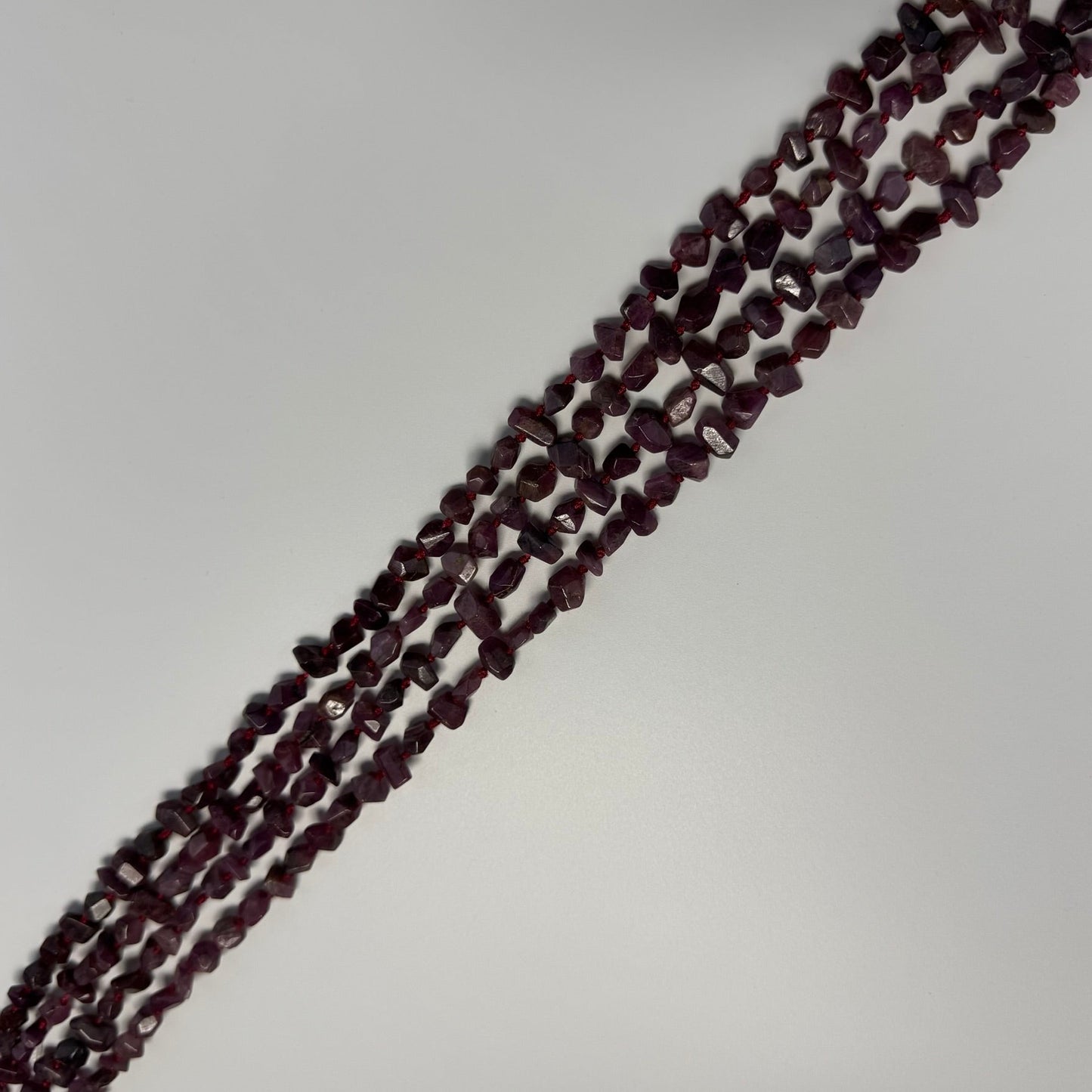 Ruby Faceted Freeform Stone Beads