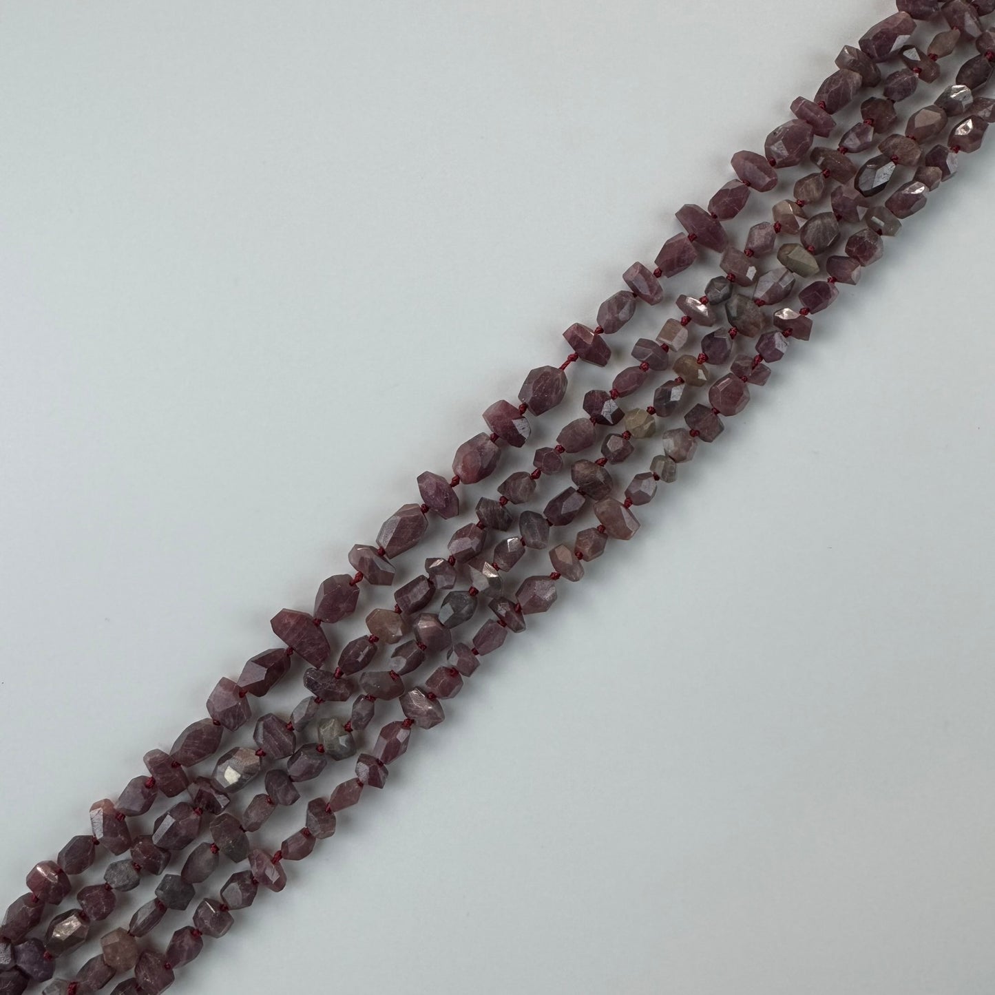 Ruby Faceted Freeform Stone Beads